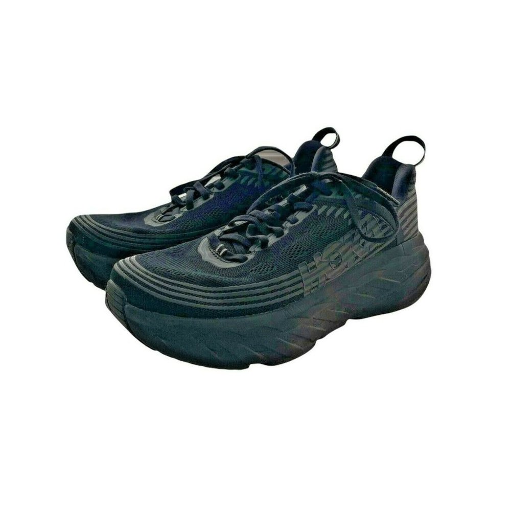 HOKA ONE ONE W Bondi 6 Women’s 8 Wide Black Upper and Sole Athletic Shoes